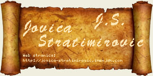 Jovica Stratimirović vizit kartica